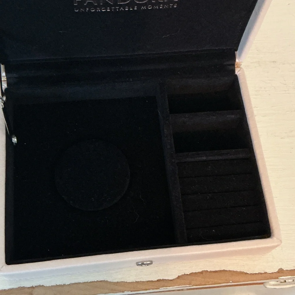 Pandora Leather Jewelry Case with Black Velvet Interior ~ Blush - Picture 7 of 7